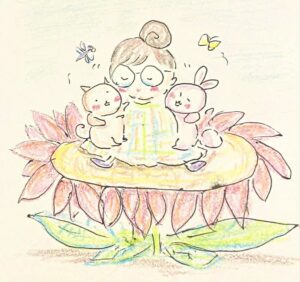 やさしく包まれる心のイメージ イラスト